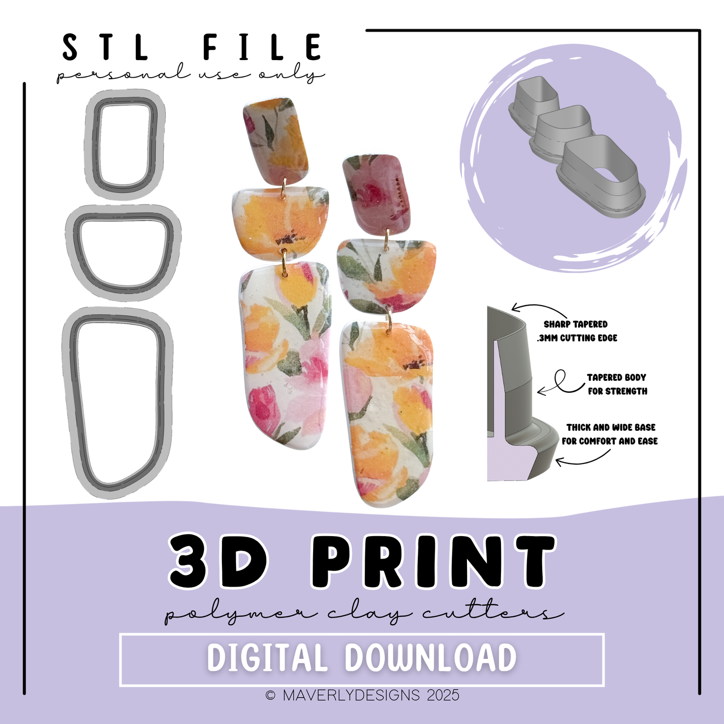 Bryce Set - Digital Download - STL Polymer Clay Cutter - Print your own Clay Cutter - 2026