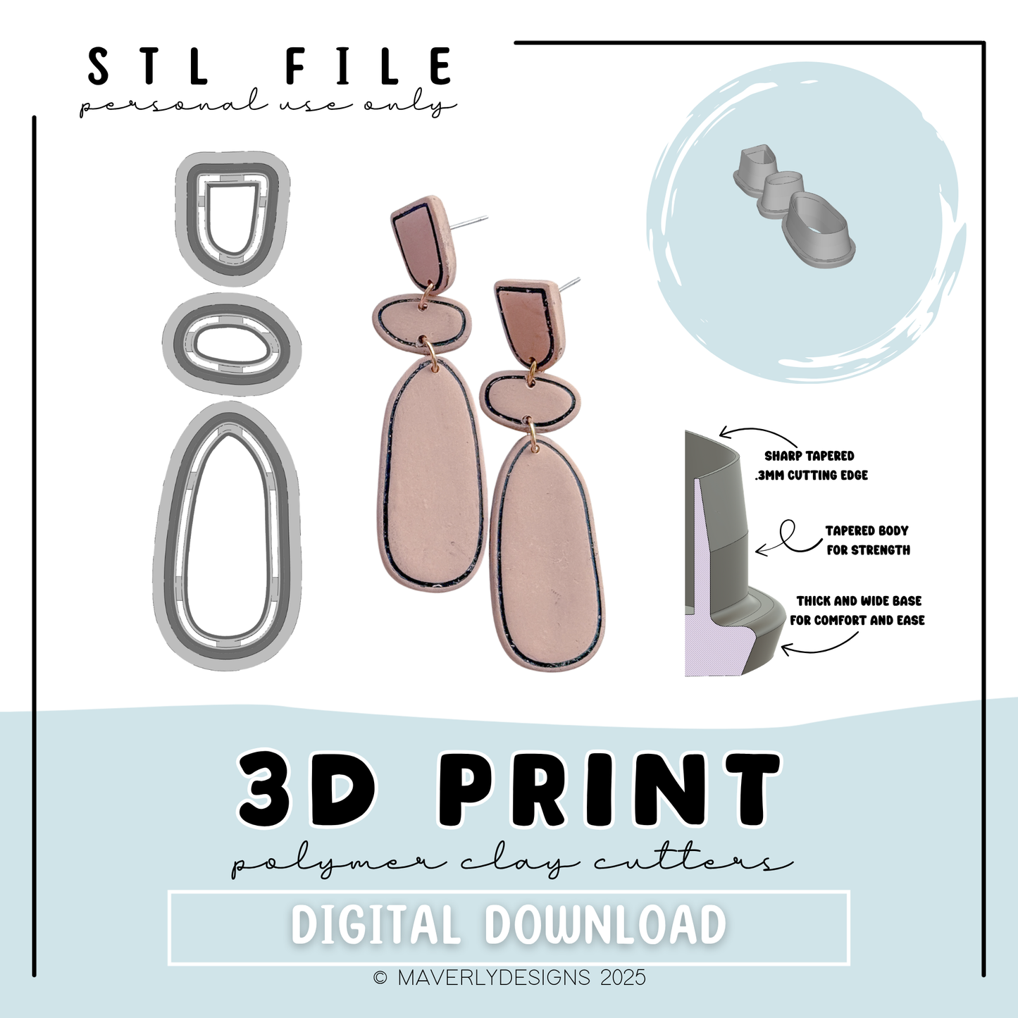 Manon Frame Set - Digital Download - STL Polymer Clay Cutter - Print your own Clay Cutter - 2026
