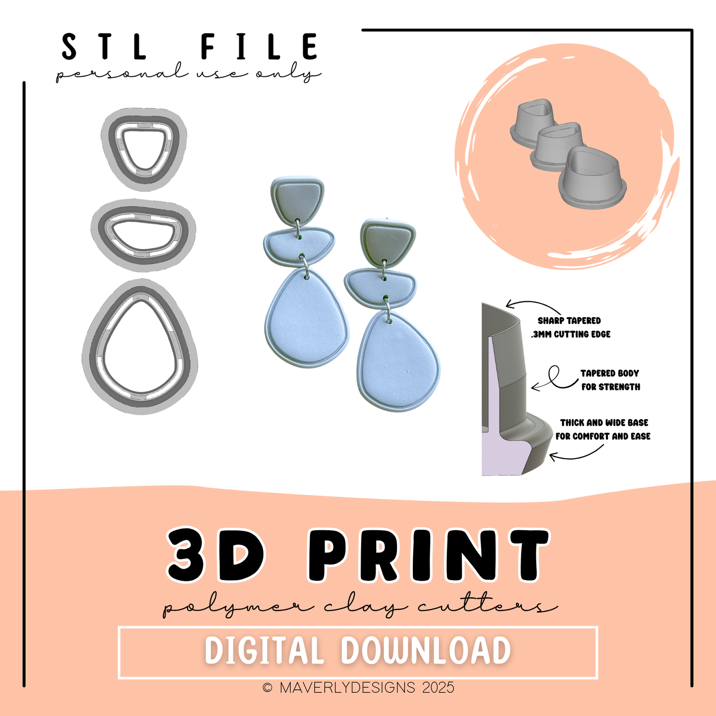 Selena Frame Set - Digital Download - STL Polymer Clay Cutter - Print your own Clay Cutter - 2026