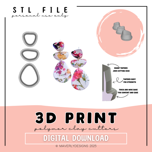 Selena Set - Digital Download - STL Polymer Clay Cutter - Print your own Clay Cutter - 2026