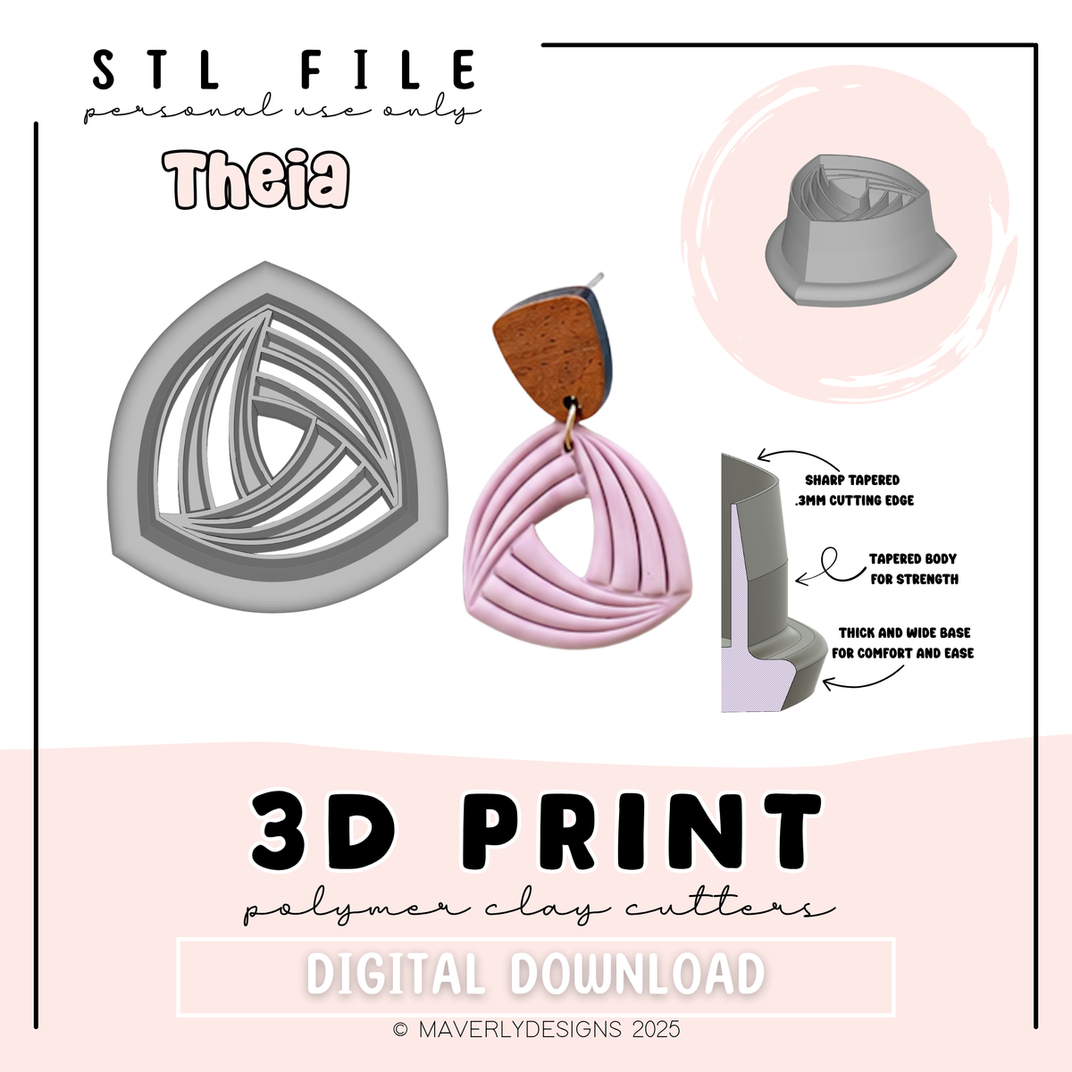 !Theia - Digital Download - STL Polymer Clay Cutter - Print your own Clay Cutter - 2026