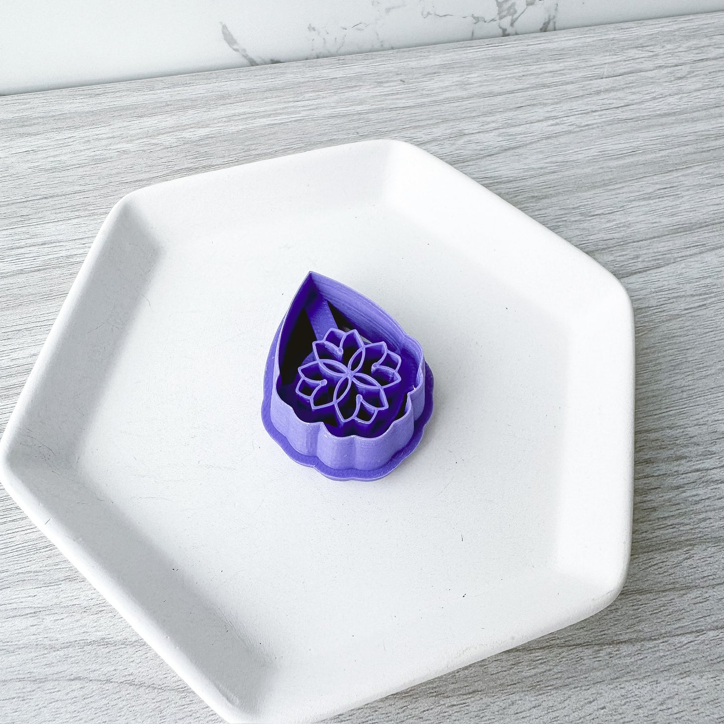 Floral Imprint Teardrop Clay Cutter-February 2024 Launch