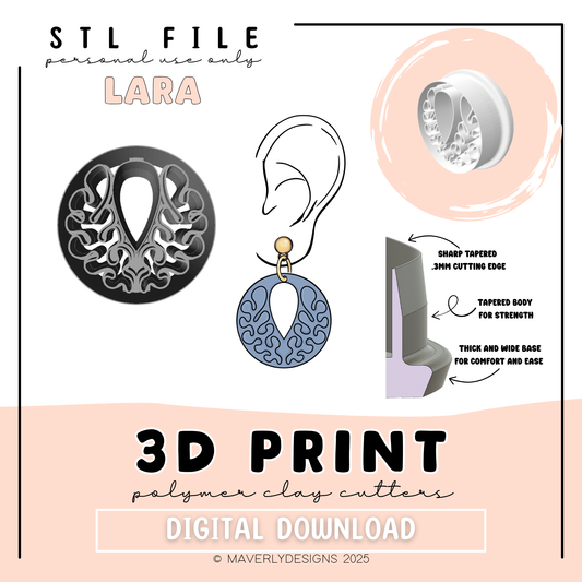 Lara Imprint Window- Digital Download - STL Polymer Clay Cutter - Print your own Clay Cutter