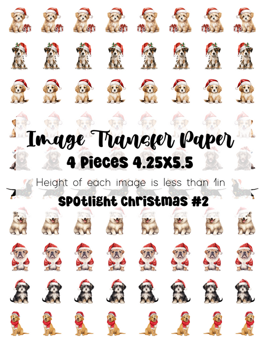 Spotlight Transfer Paper Christmas #2 - 4 Pages - One 8.5x11 cut in Quarters