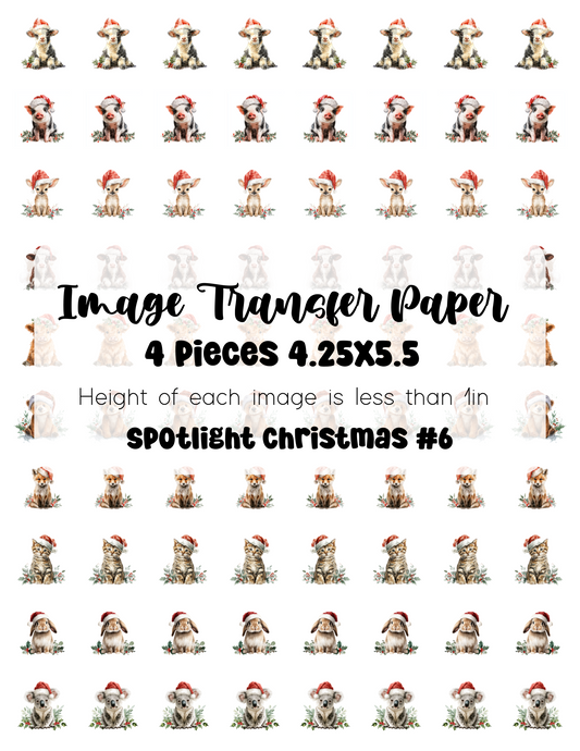 Spotlight Transfer Paper Christmas #6 - 4 Pages - One 8.5x11 cut in Quarters
