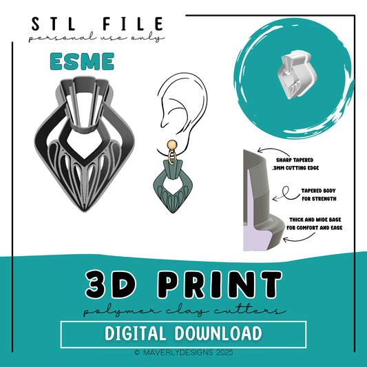 Esme Imprint Window - Digital Download - STL Polymer Clay Cutter - Print your own Clay Cutter