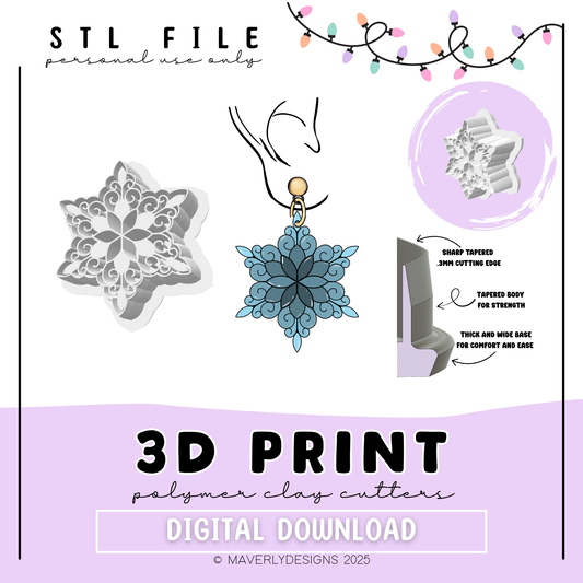 Fancy Imprint - Digital Download - STL Polymer Clay Cutter - Print your own Clay Cutter