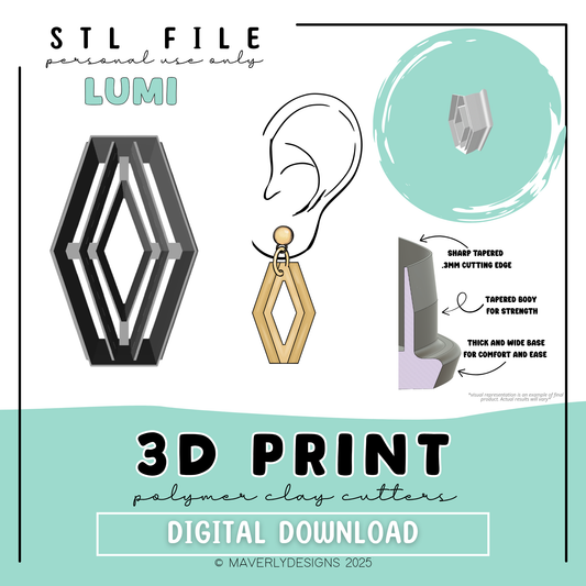 Lumi Imprint Window - Digital Download - STL Polymer Clay Cutter - Print your own Clay Cutter