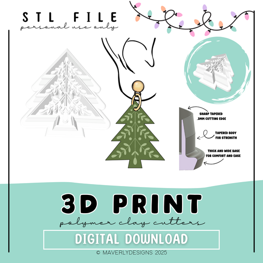 Scan Tree - Digital Download - STL Polymer Clay Cutter - Print your own Clay Cutter