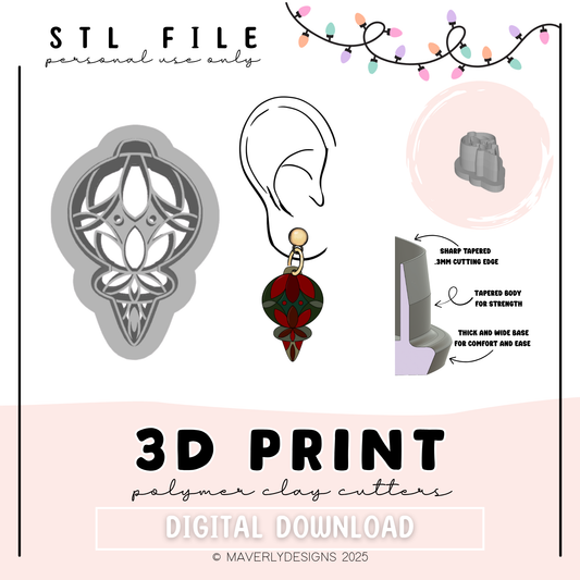 Retro Imprint Bulb - Digital Download - STL Polymer Clay Cutter - Print your own Clay Cutter