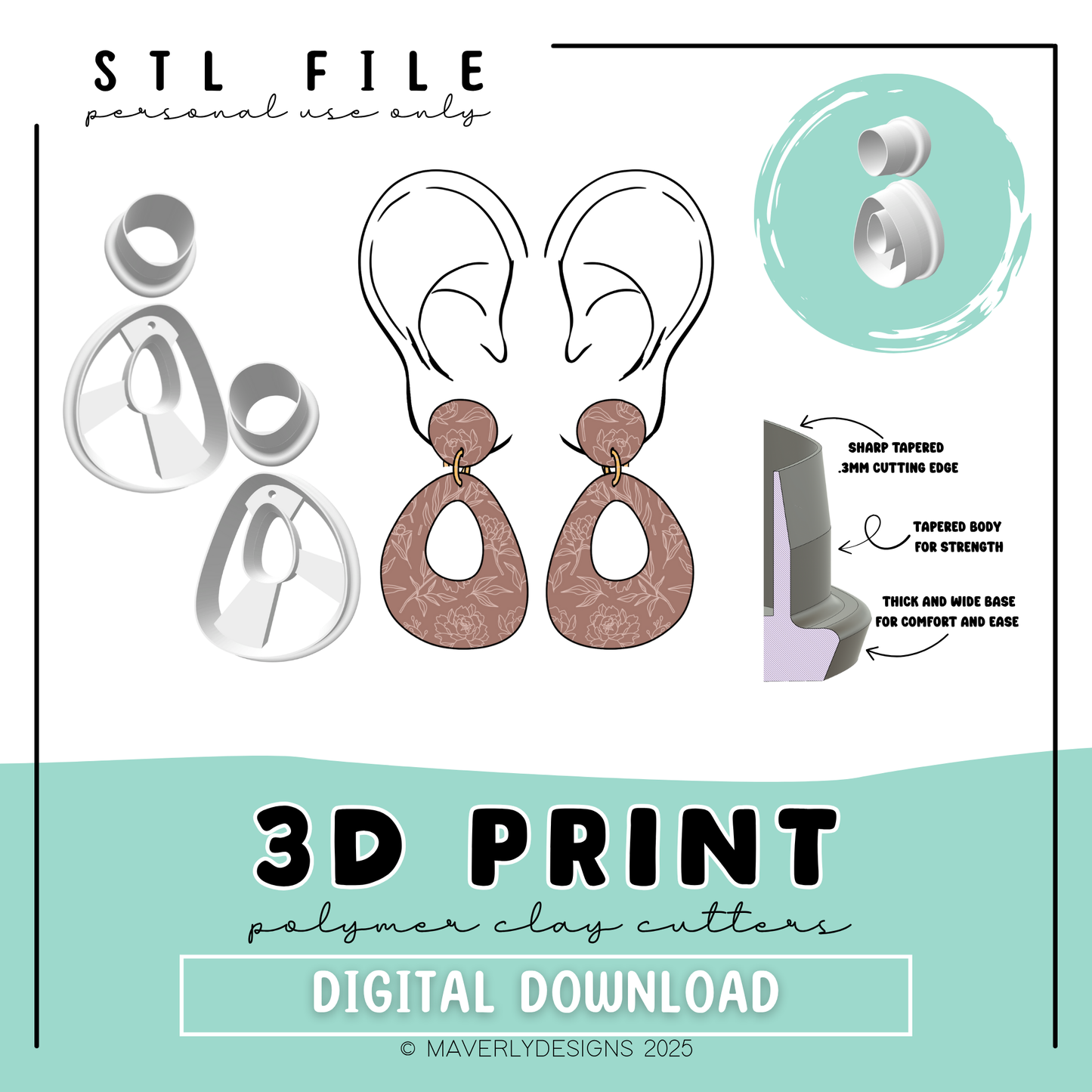 Sawyer Window Duo - Digital Download - STL Polymer Clay Cutter - Print your own Clay Cutter