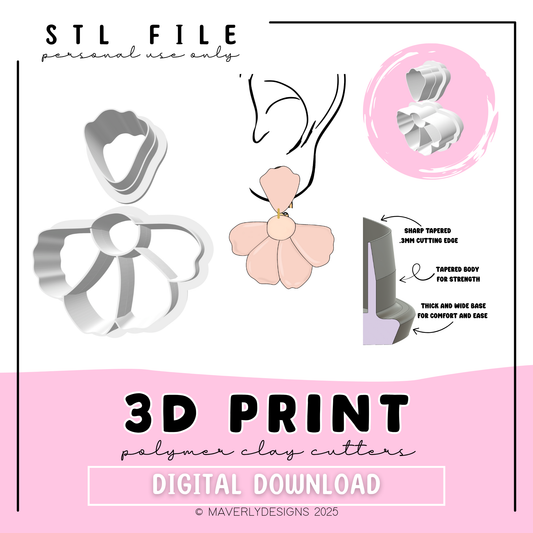 Flower Dainty Duo - Digital Download - STL Polymer Clay Cutter - Print your own Clay Cutter