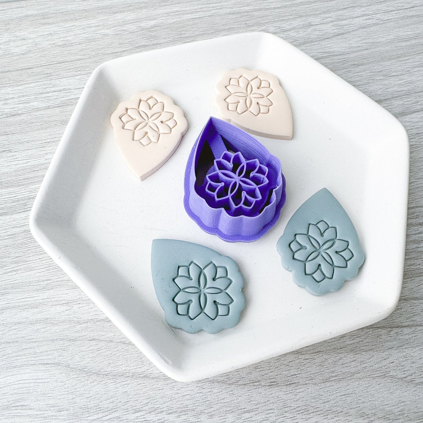 Floral Imprint Teardrop Clay Cutter-February 2024 Launch