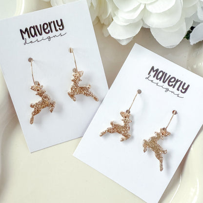 Dazzling Deers Hoop Earrings - One Pair - November 2025