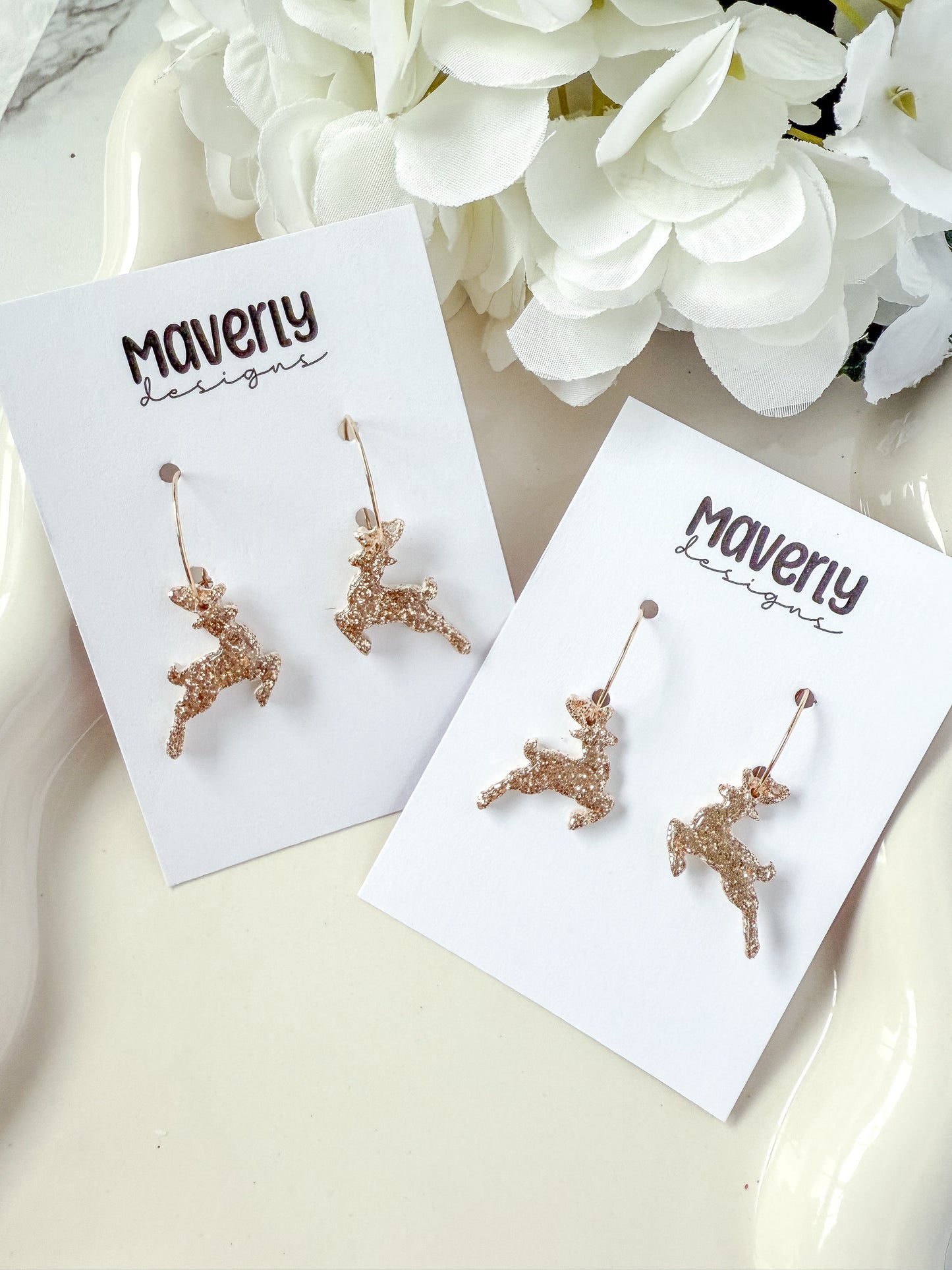 Dazzling Deers Hoop Earrings - One Pair - November 2025