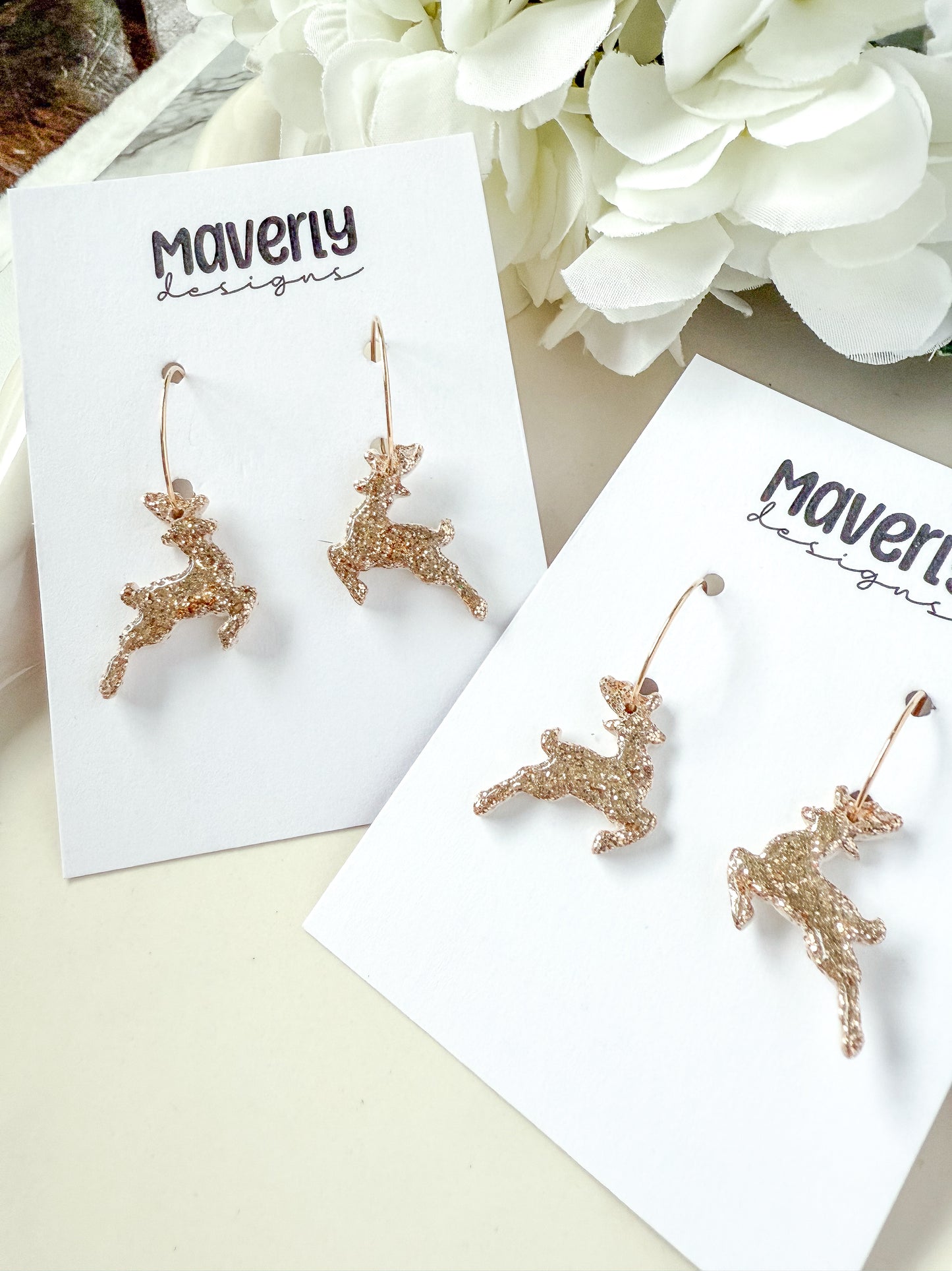 Dazzling Deers Hoop Earrings - One Pair - November 2025