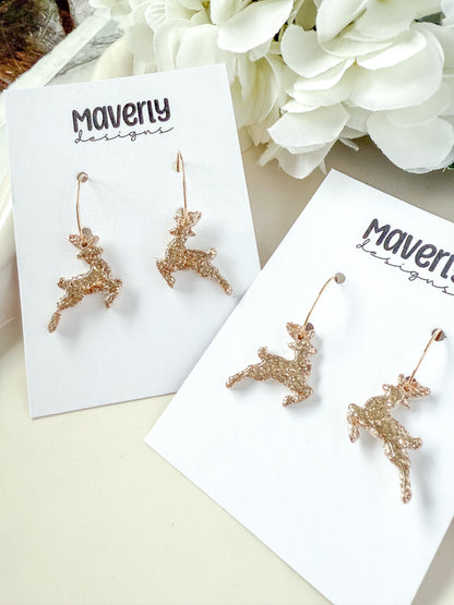 Dazzling Deers Hoop Earrings - One Pair - November 2025