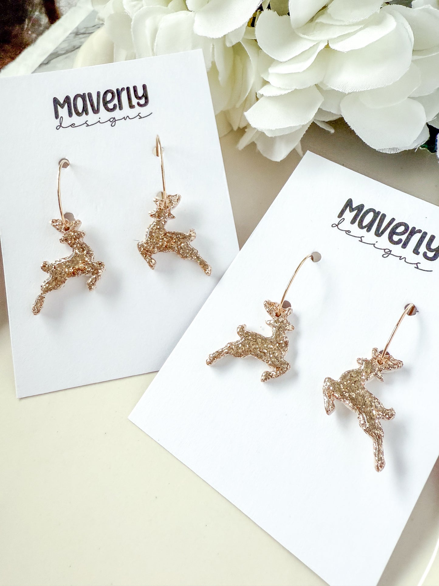 Dazzling Deers Hoop Earrings - One Pair - November 2025