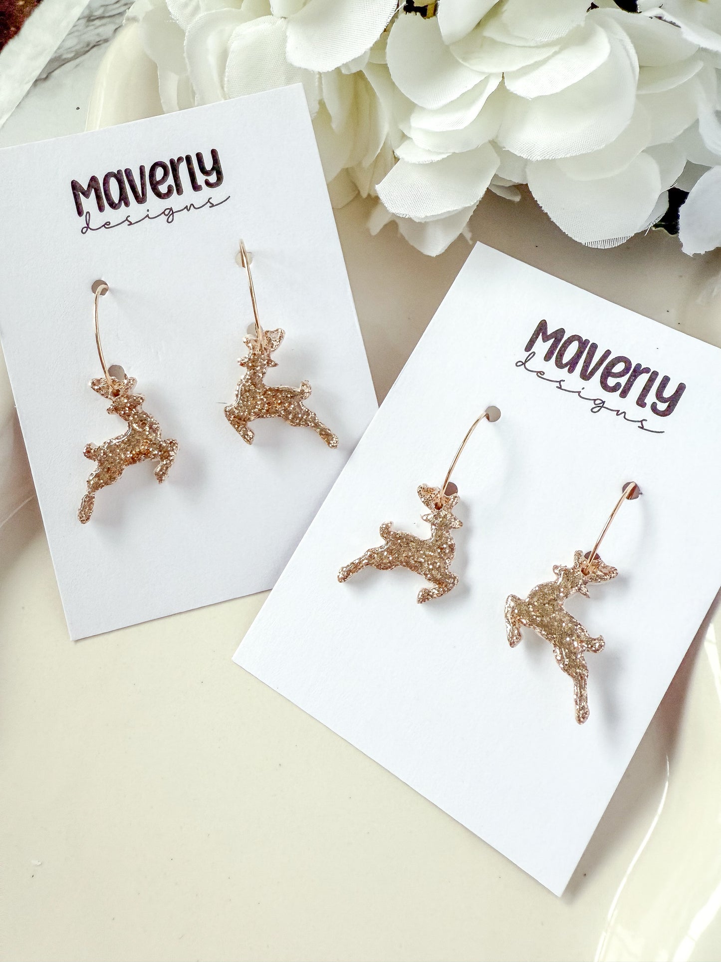 Dazzling Deers Hoop Earrings - One Pair - November 2025