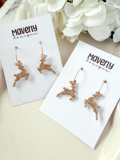 Dazzling Deers Hoop Earrings - One Pair - November 2025