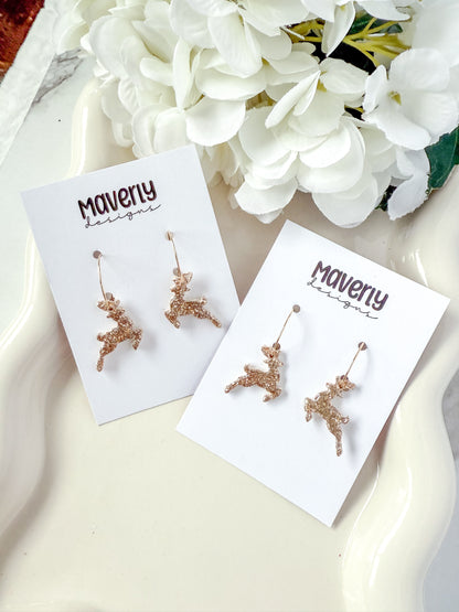 Dazzling Deers Hoop Earrings - One Pair - November 2025