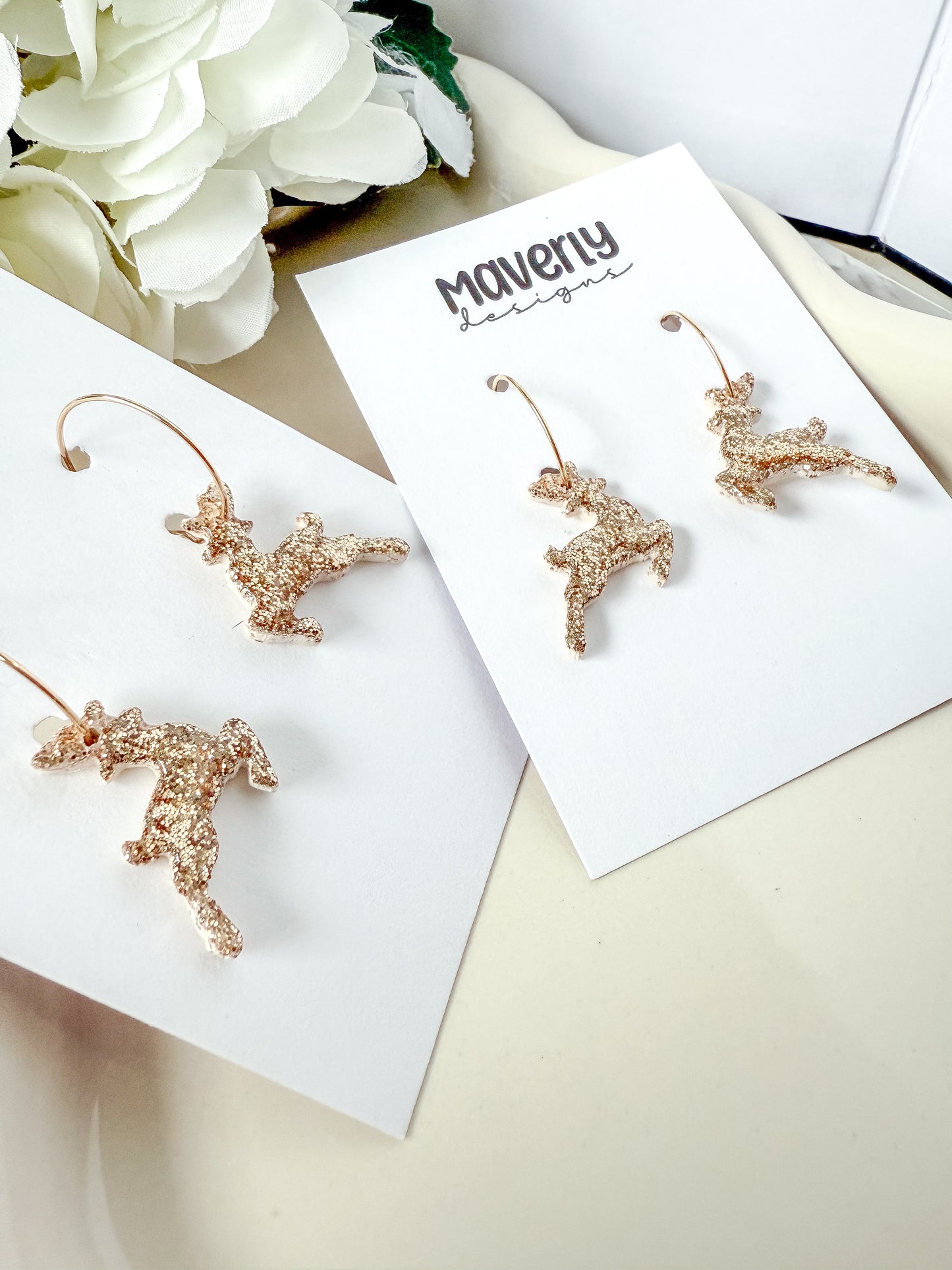 Dazzling Deers Hoop Earrings - One Pair - November 2025