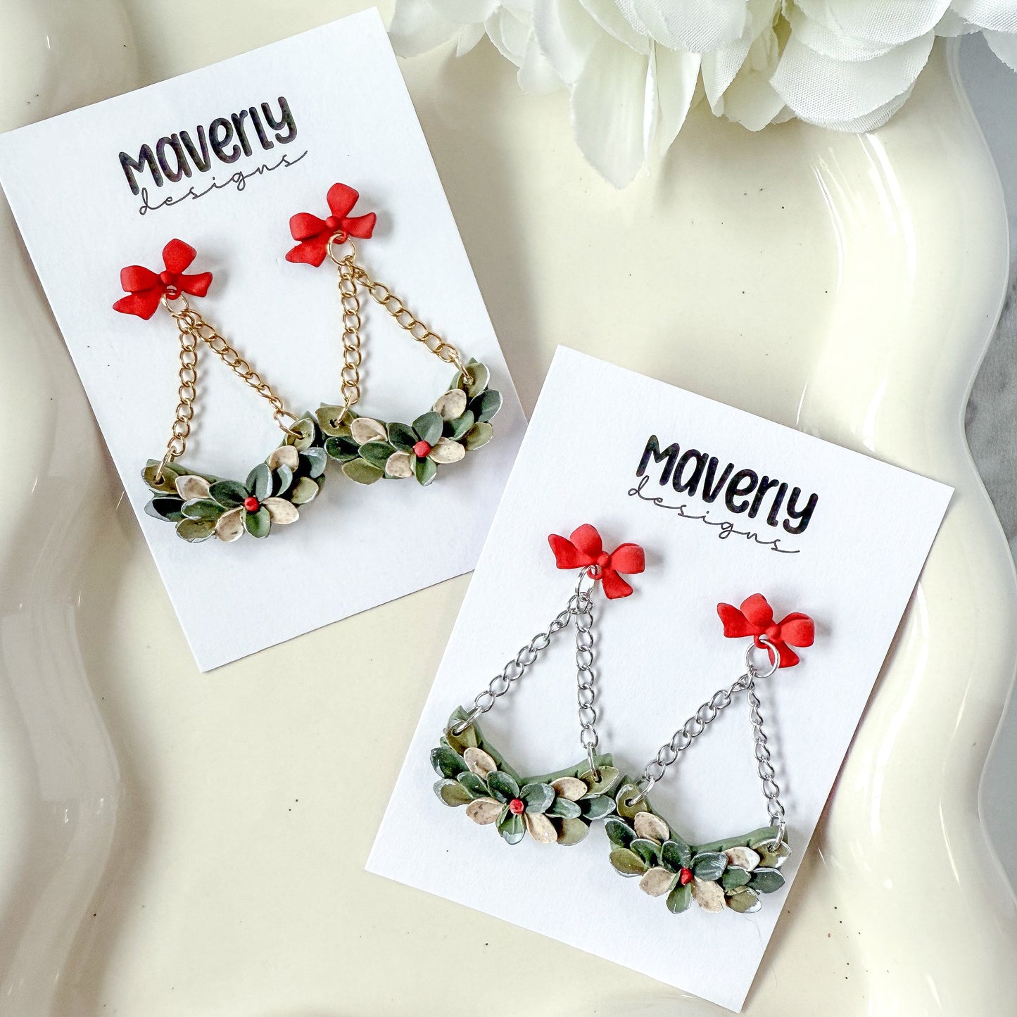 Half Wreath Dangle Earrings - One Pair - November 2025