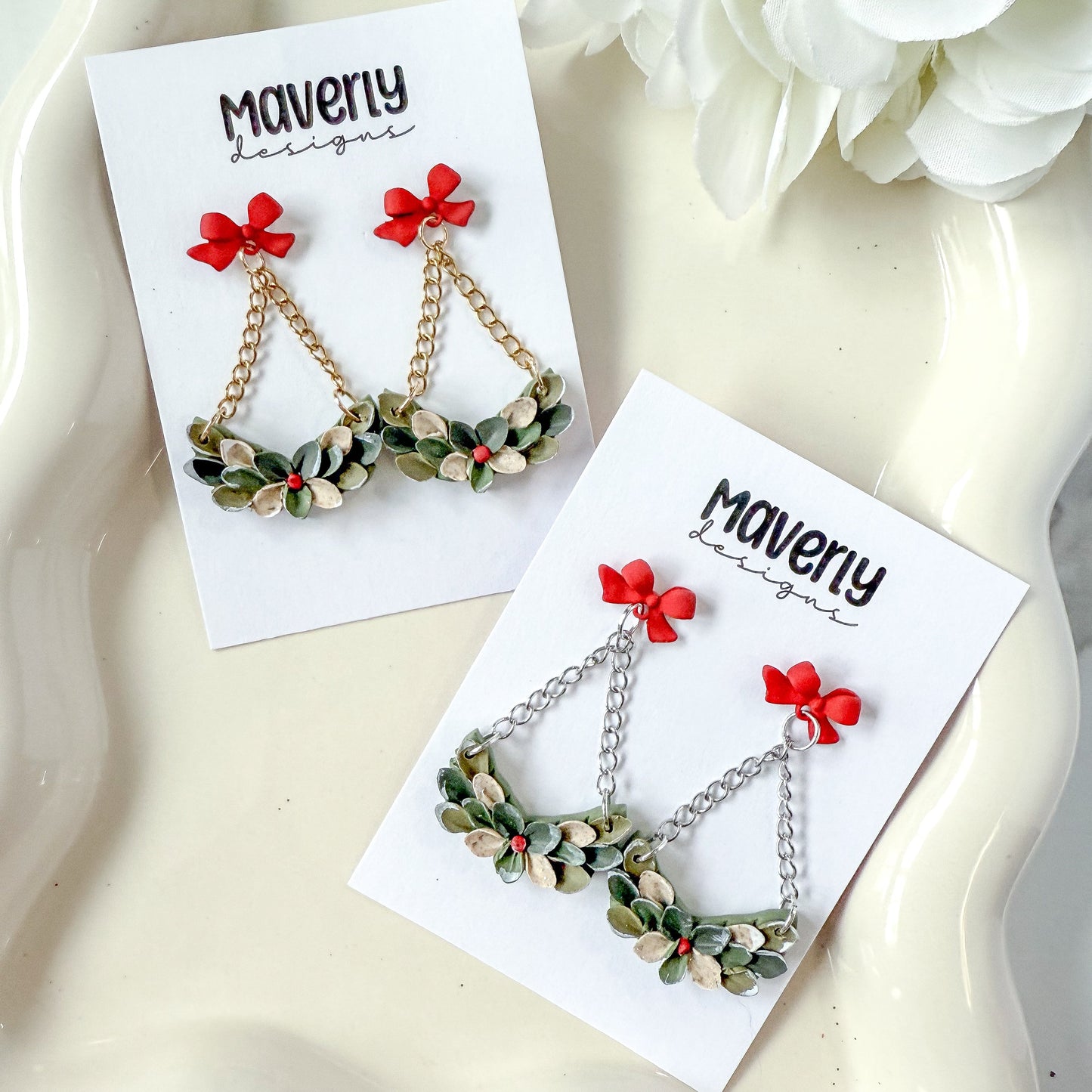 Half Wreath Dangle Earrings - One Pair - November 2025