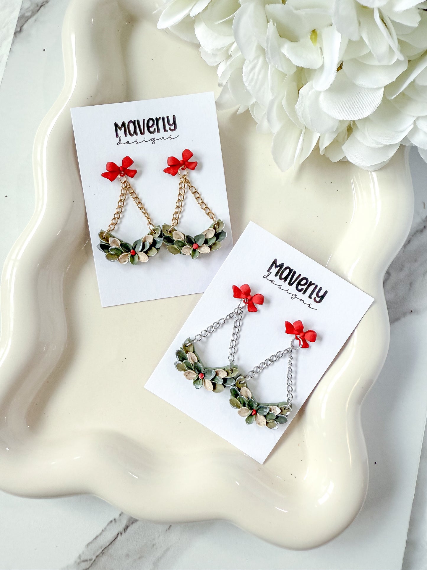 Half Wreath Dangle Earrings - One Pair - November 2025