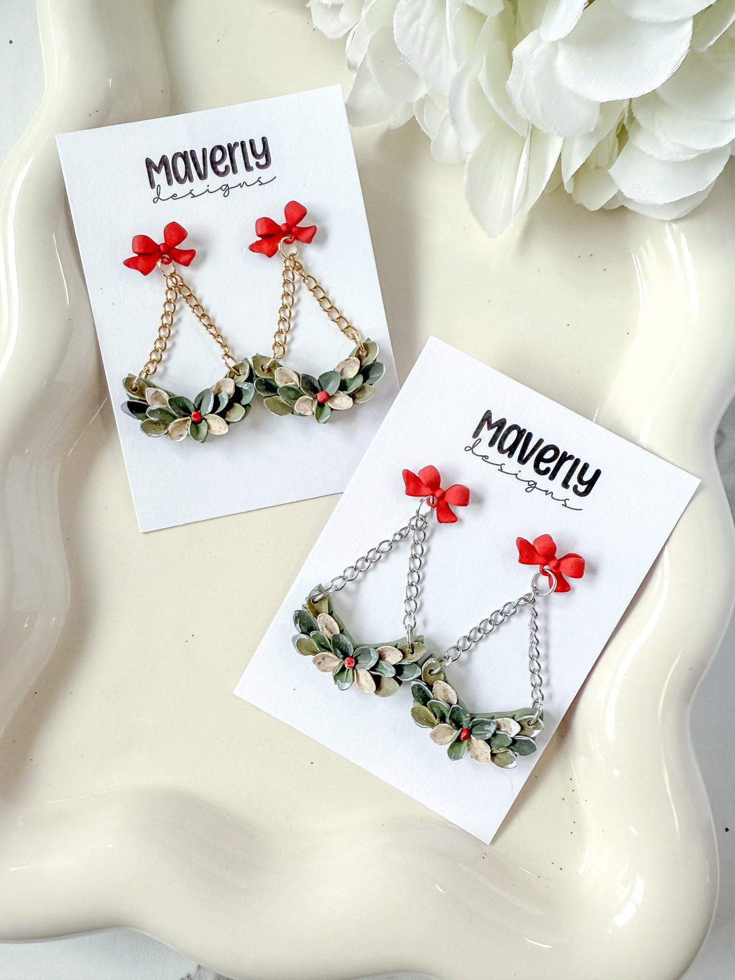 Half Wreath Dangle Earrings - One Pair - November 2025