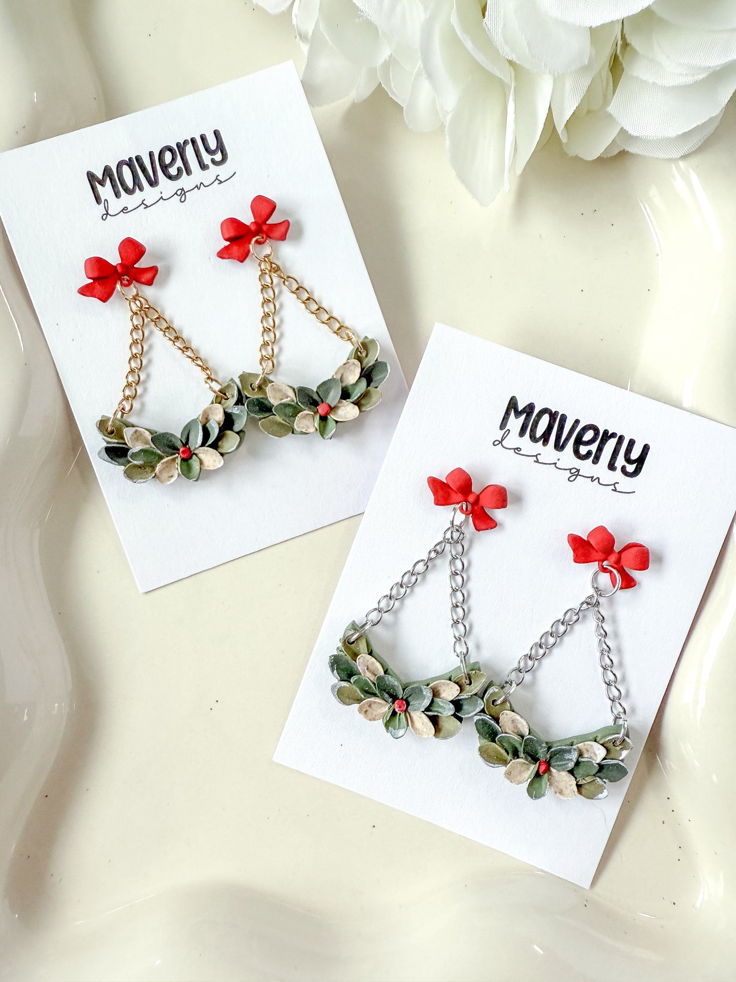 Half Wreath Dangle Earrings - One Pair - November 2025