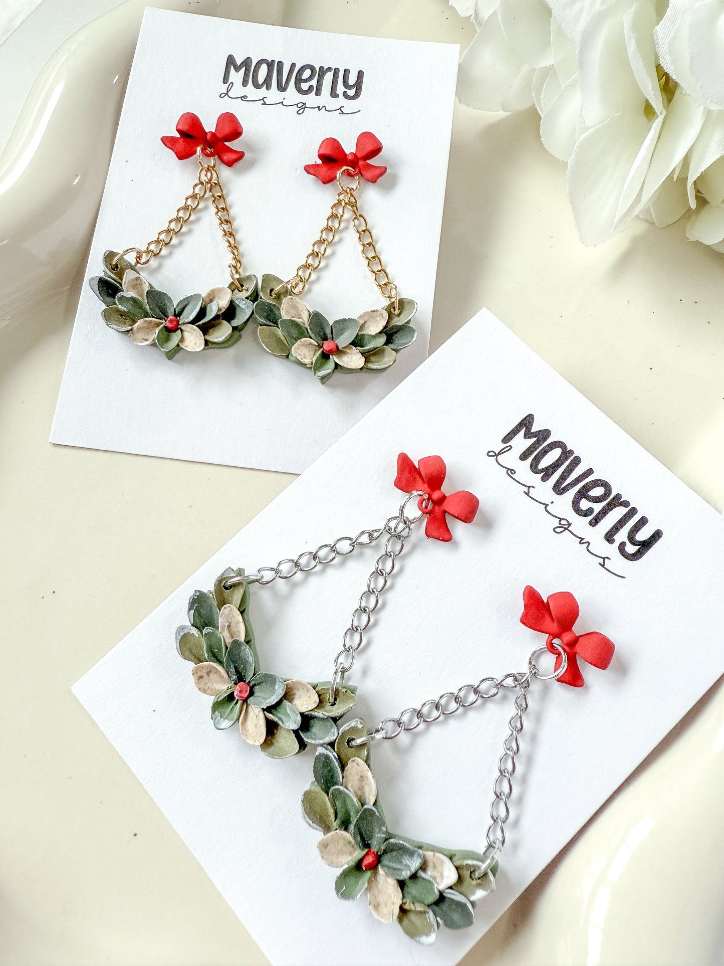 Half Wreath Dangle Earrings - One Pair - November 2025