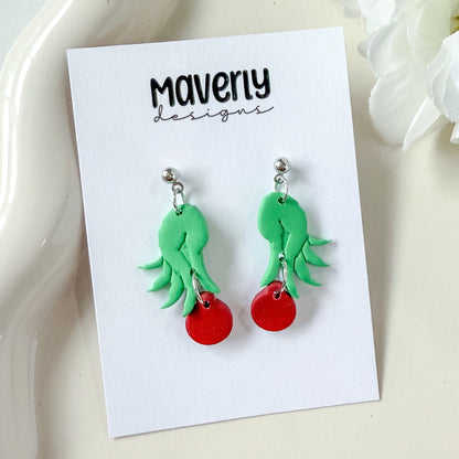 Grinch Pinch Dangle Earrings - One Pair - November 2025