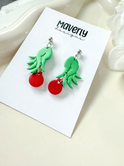 Grinch Pinch Dangle Earrings - One Pair - November 2025