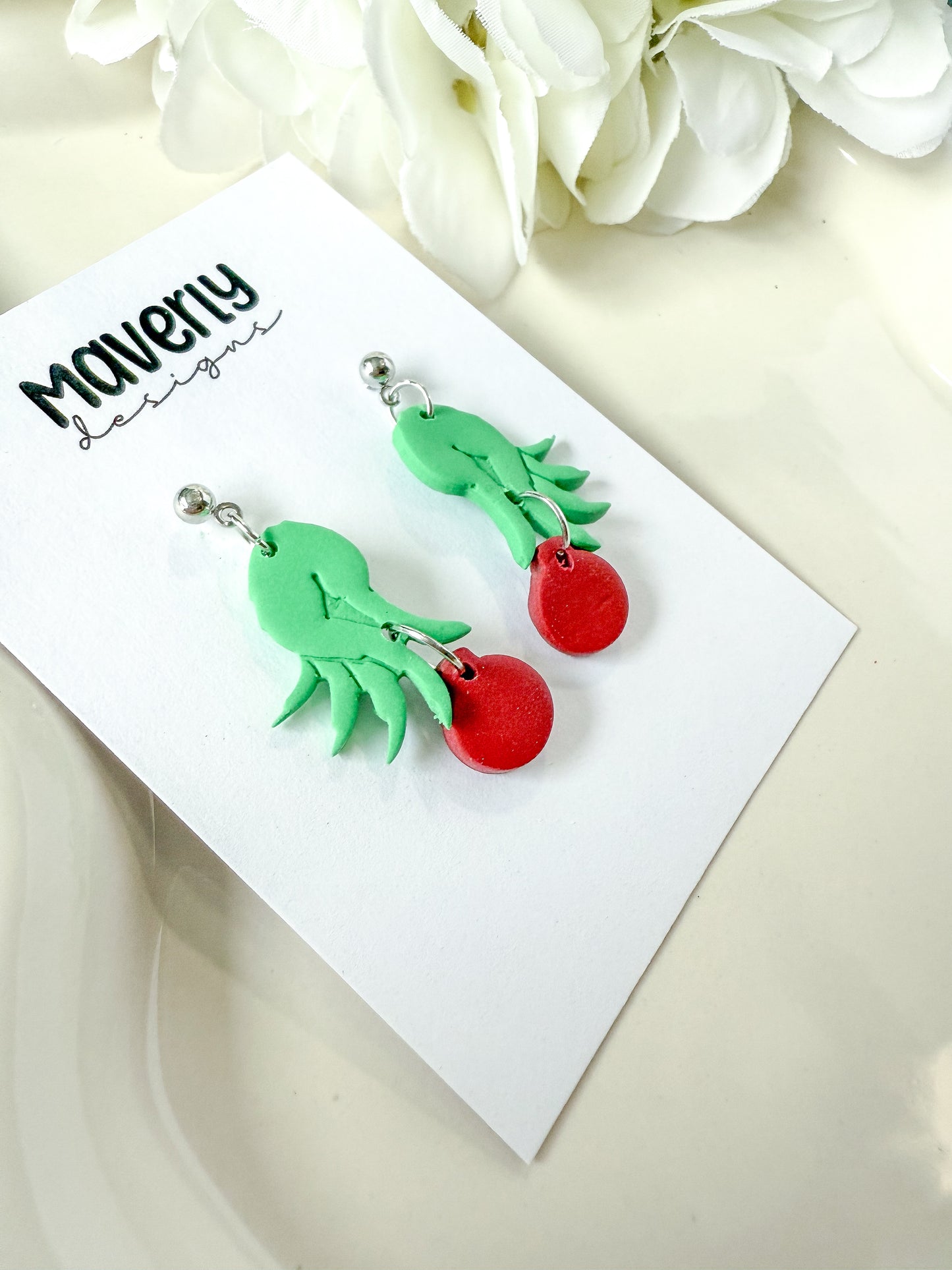Grinch Pinch Dangle Earrings - One Pair - November 2025