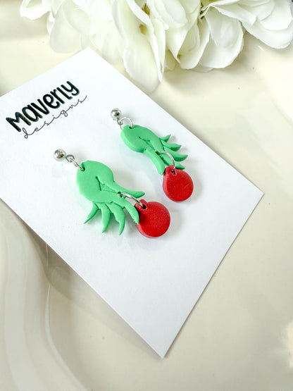 Grinch Pinch Dangle Earrings - One Pair - November 2025