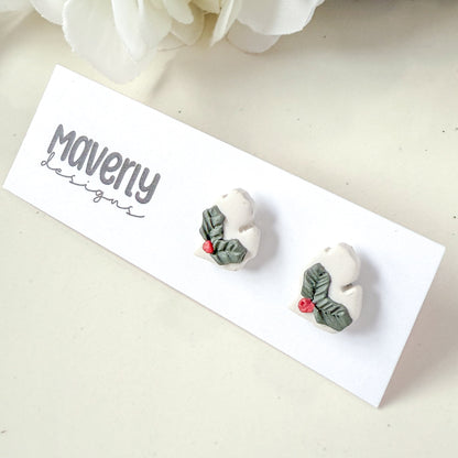 Michigan Mitten Holly Studs - One Pair - November 2025