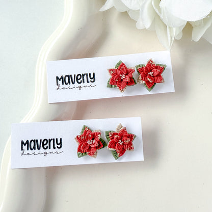 Poinsettia Studs - One Pair - November 2025