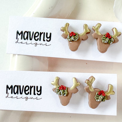 Reindeer Head Studs - One Pair - November 2025