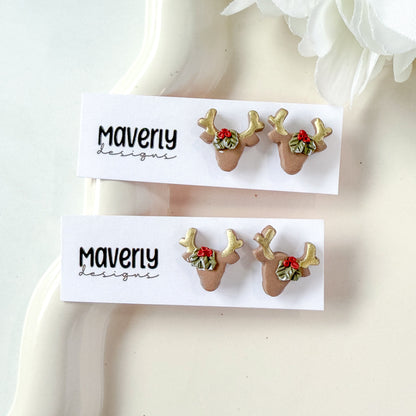 Reindeer Head Studs - One Pair - November 2025