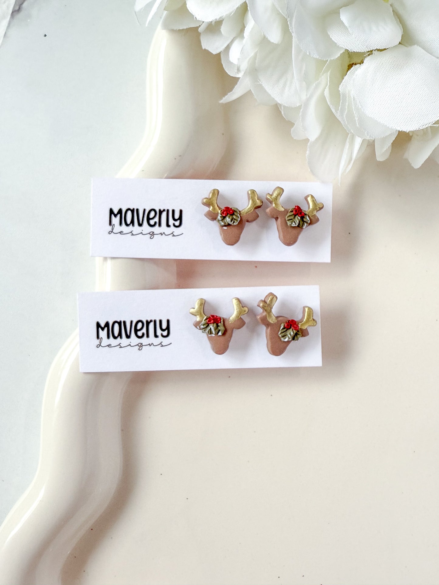 Reindeer Head Studs - One Pair - November 2025