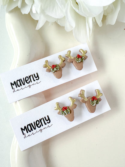 Reindeer Head Studs - One Pair - November 2025