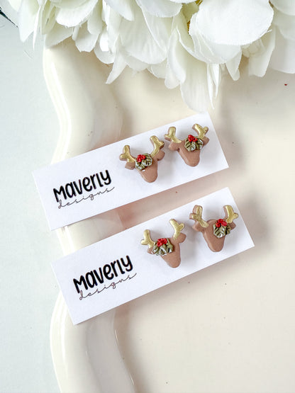 Reindeer Head Studs - One Pair - November 2025