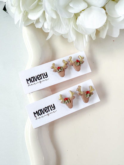 Reindeer Head Studs - One Pair - November 2025