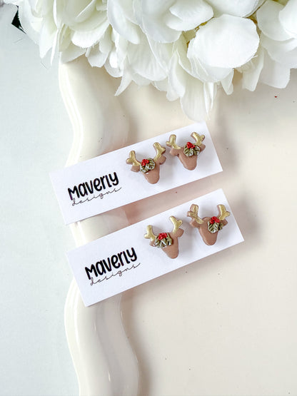 Reindeer Head Studs - One Pair - November 2025