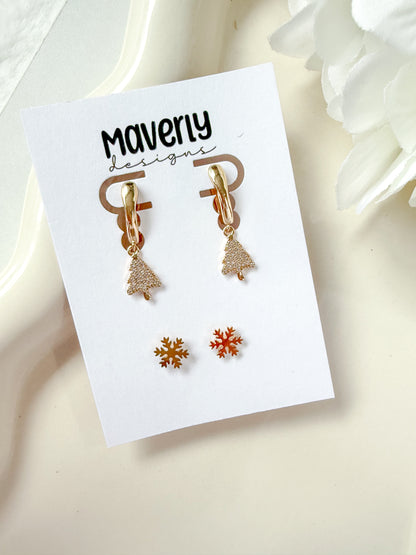 Huggie Tree Dangle & Snowflake Stud - Christmas Set - November 2025
