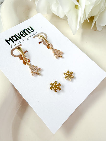 Huggie Tree Dangle & Snowflake Stud - Christmas Set - November 2025