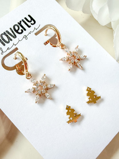 Huggie Snowflake Dangle & Tree Stud - Christmas Set - November 2025