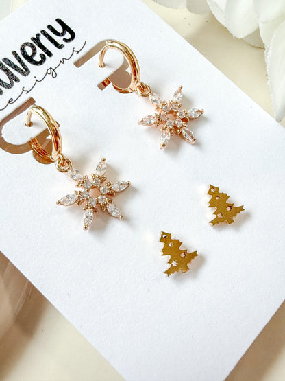 Huggie Snowflake Dangle & Tree Stud - Christmas Set - November 2025