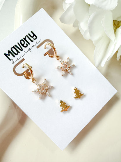 Huggie Snowflake Dangle & Tree Stud - Christmas Set - November 2025